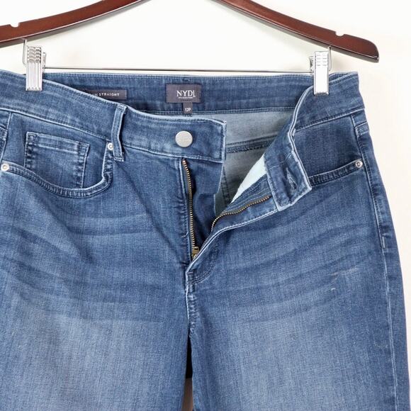 NYDJ Size 12 Petite Marilyn Straight Crop Jeans Mesquite Blue Wash - Picture 5 of 12